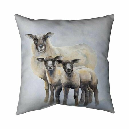 FONDO 26 x 26 in. Sheep Family-Double Sided Print Indoor Pillow FO2795949